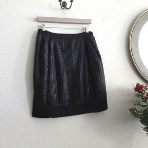 Nwt PHILOSOPHY DI ALBERTA FERETTI Jet Black Caged Midi Pencil Skirt